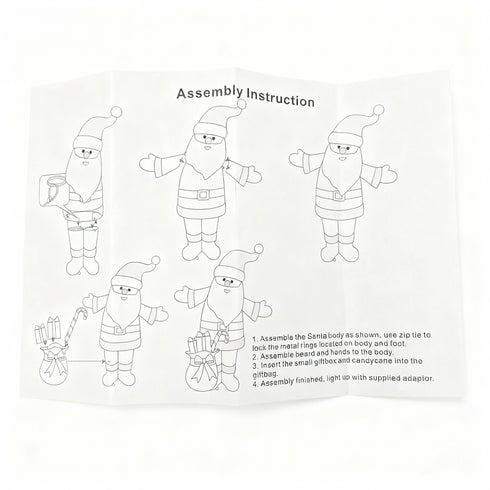 3D Light Up Santa with Gift Bag Warm White LED Christmas Lights with Timer